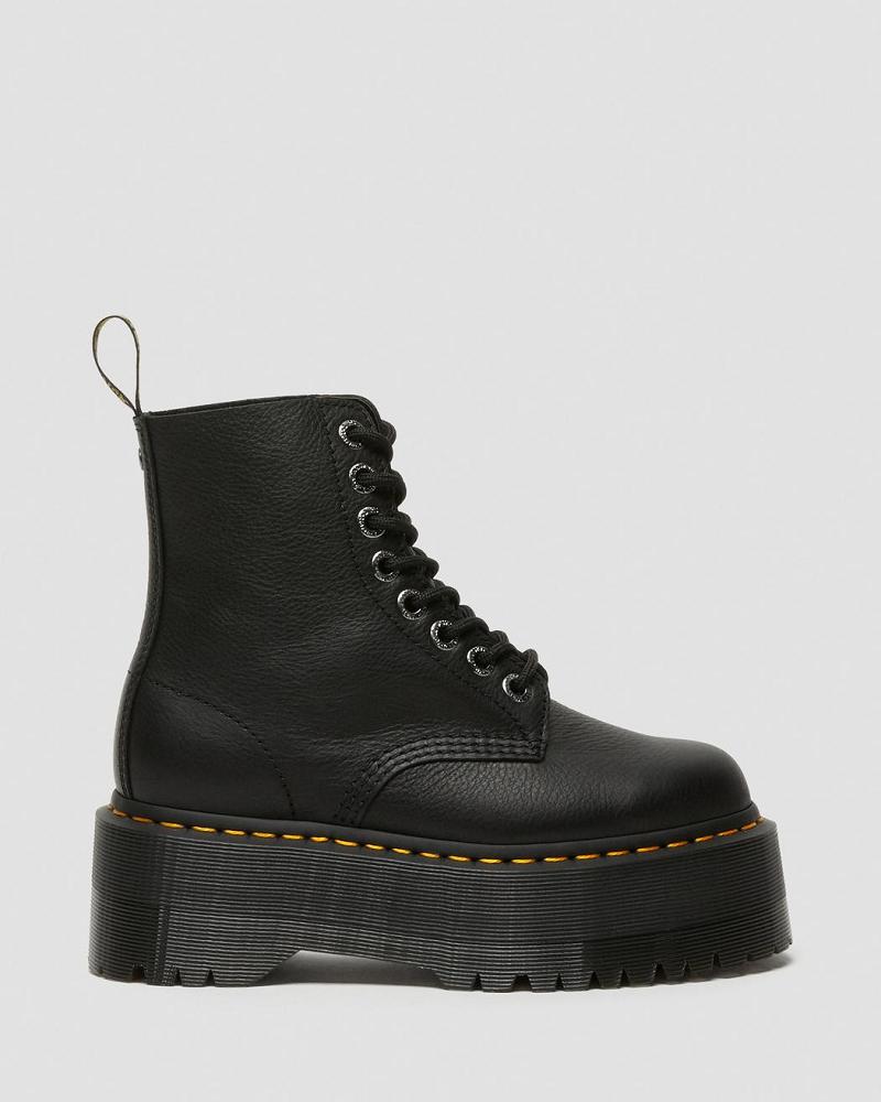 Women's Dr Martens 1460 Pascal Max Leather Platform Boots Black | AU 232GSO